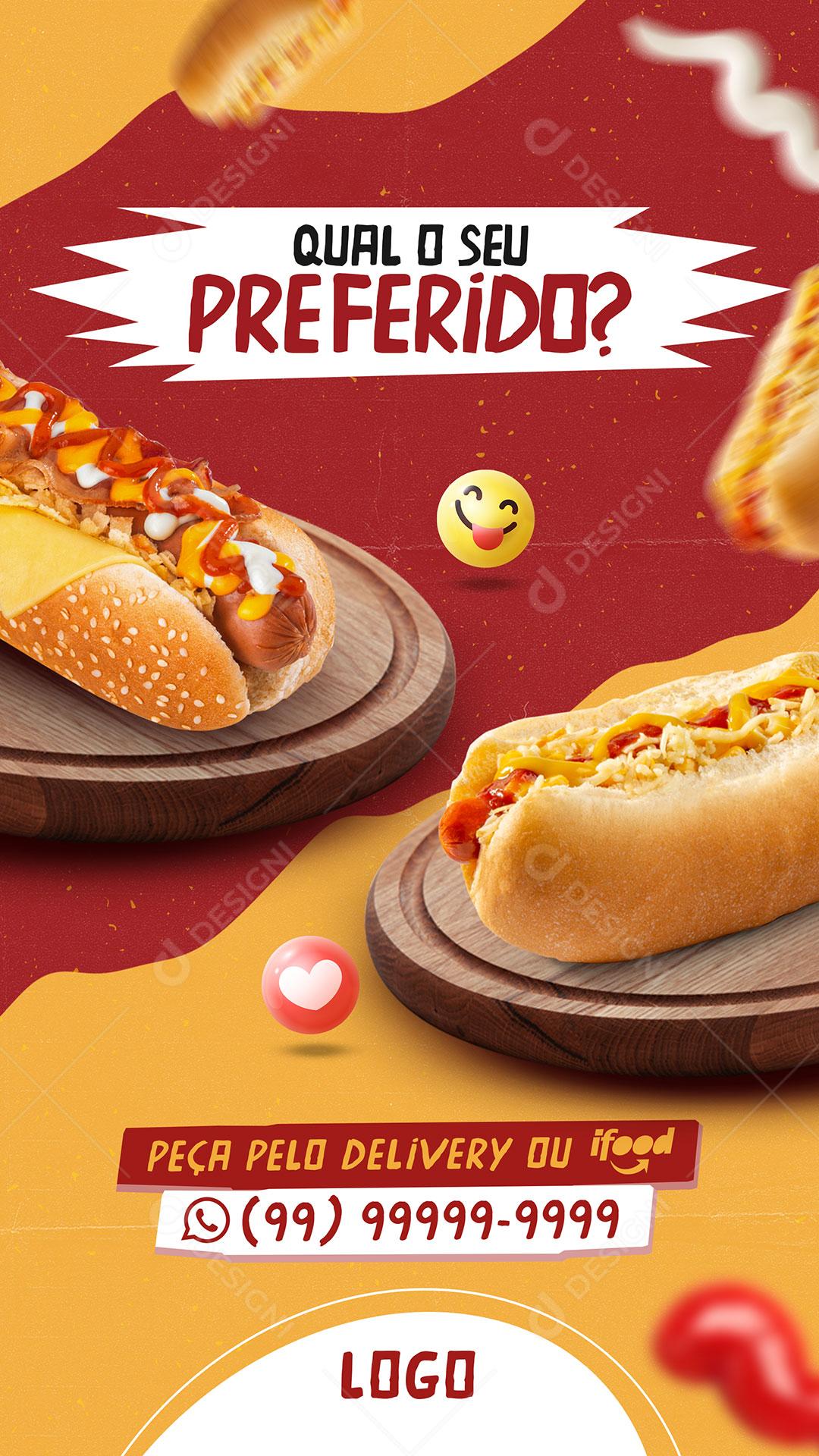 Story Qual O Seu Preferido Peça Pelo Delivery Social Media PSD Editável