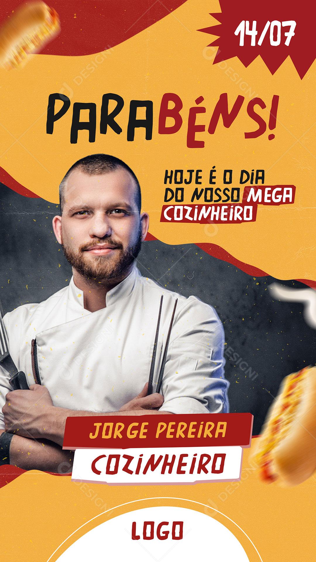 Story Hoje É Dia Do Nosso Mega Cozinheiro Social Media PSD Editável