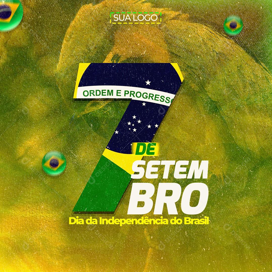 Post Feed Data Comemorativa 7 de Setembro Social Media PSD Editável