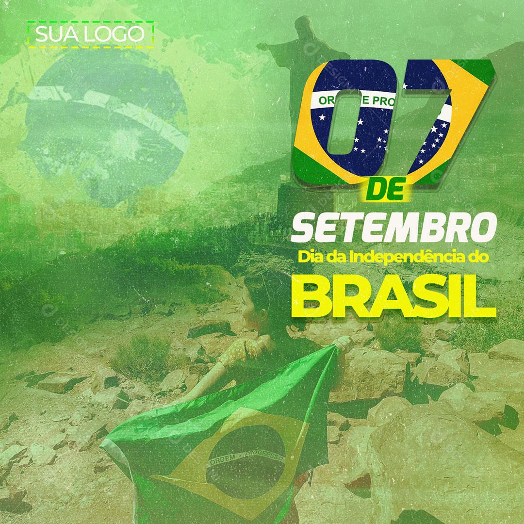 Post Feed Data Comemorativa 07 de Setembro Social Media PSD Editável