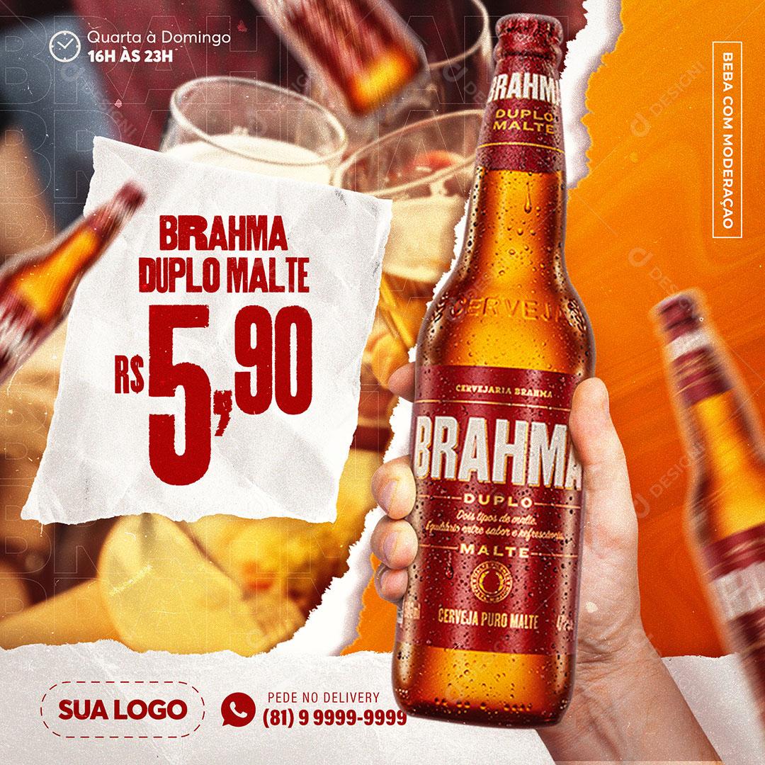Cerveja Brahma Duplo Malte Social Media PSD Editáveis Bares Bebidas