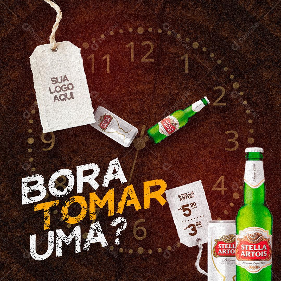 Post Feed Distribuidora Bora Tomar Uma Bebida Social Media PSD Editável