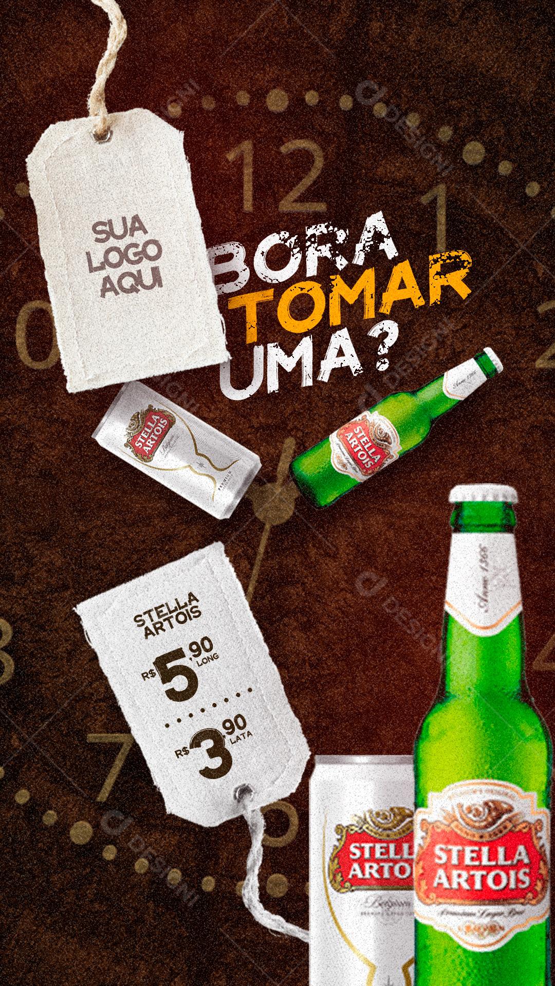 Post Story Distribuidora Bora Tomar Uma Bebida Social Media PSD Editável