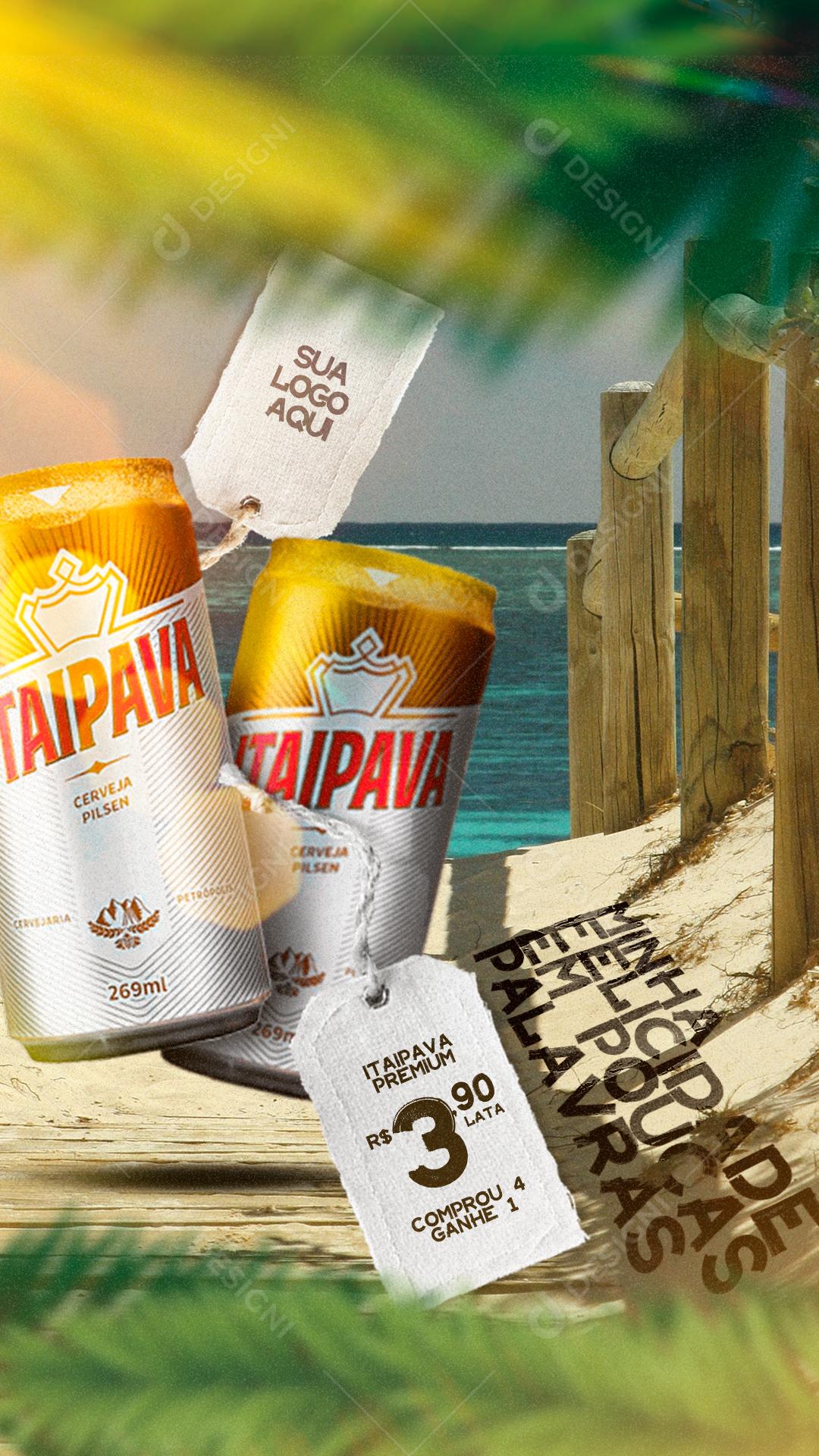 Post Story Distribuidora Minha Felicidade em Poucas Palavras Bebida Social Media PSD Editável