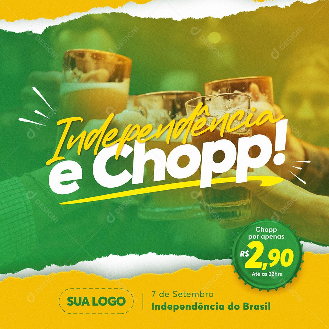 Independência e Chopp Social Media PSD Editável