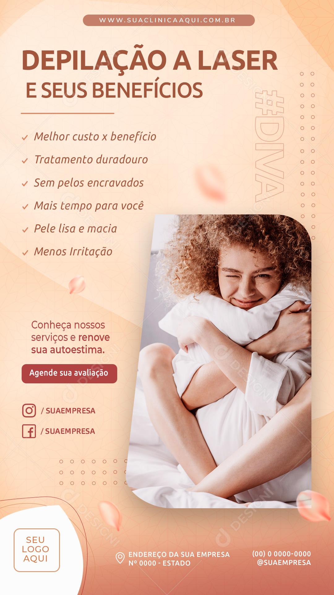 Depilação A Lazer E Seus Benefícios Social Media PSD Editável