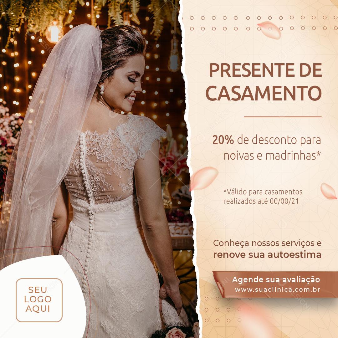 Presente De  Casamento Social Media PSD Editável