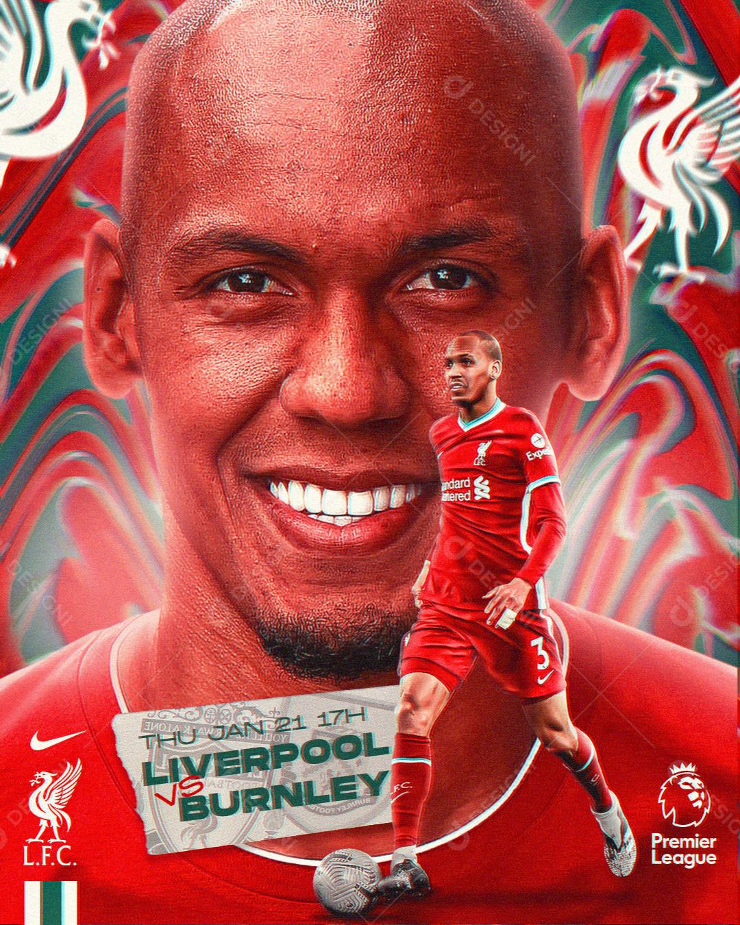 Flyer Jogador Fabinho Liverpool Social Media PSD Editável