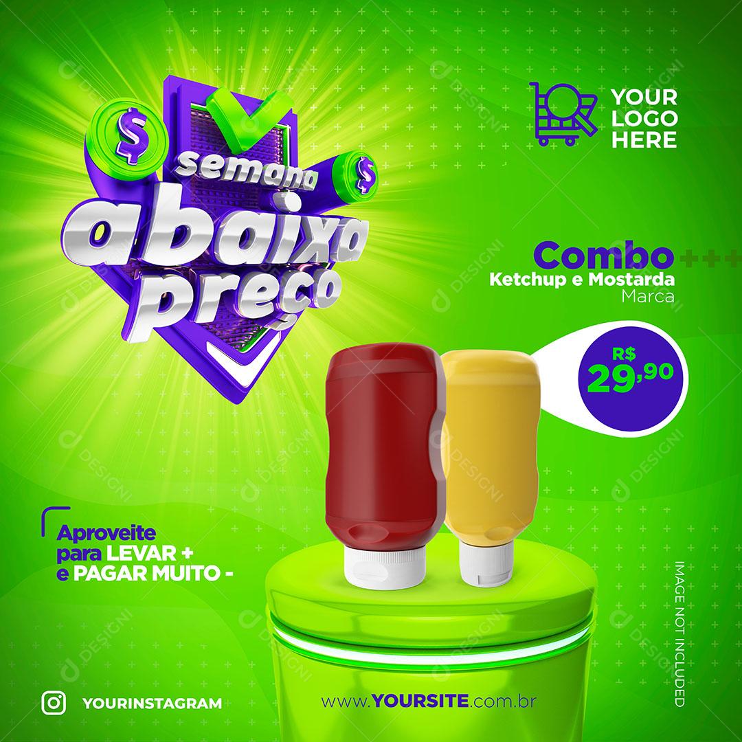 Post Feed Semana Abaixa Preço Produtos Social Media PSD Editável