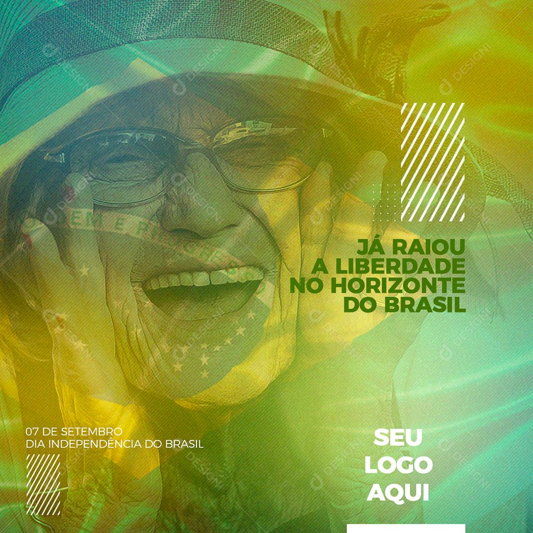 Post Feed Já Raio a Liberdade no Horizonte  do Brasil Social Media PSD Editável