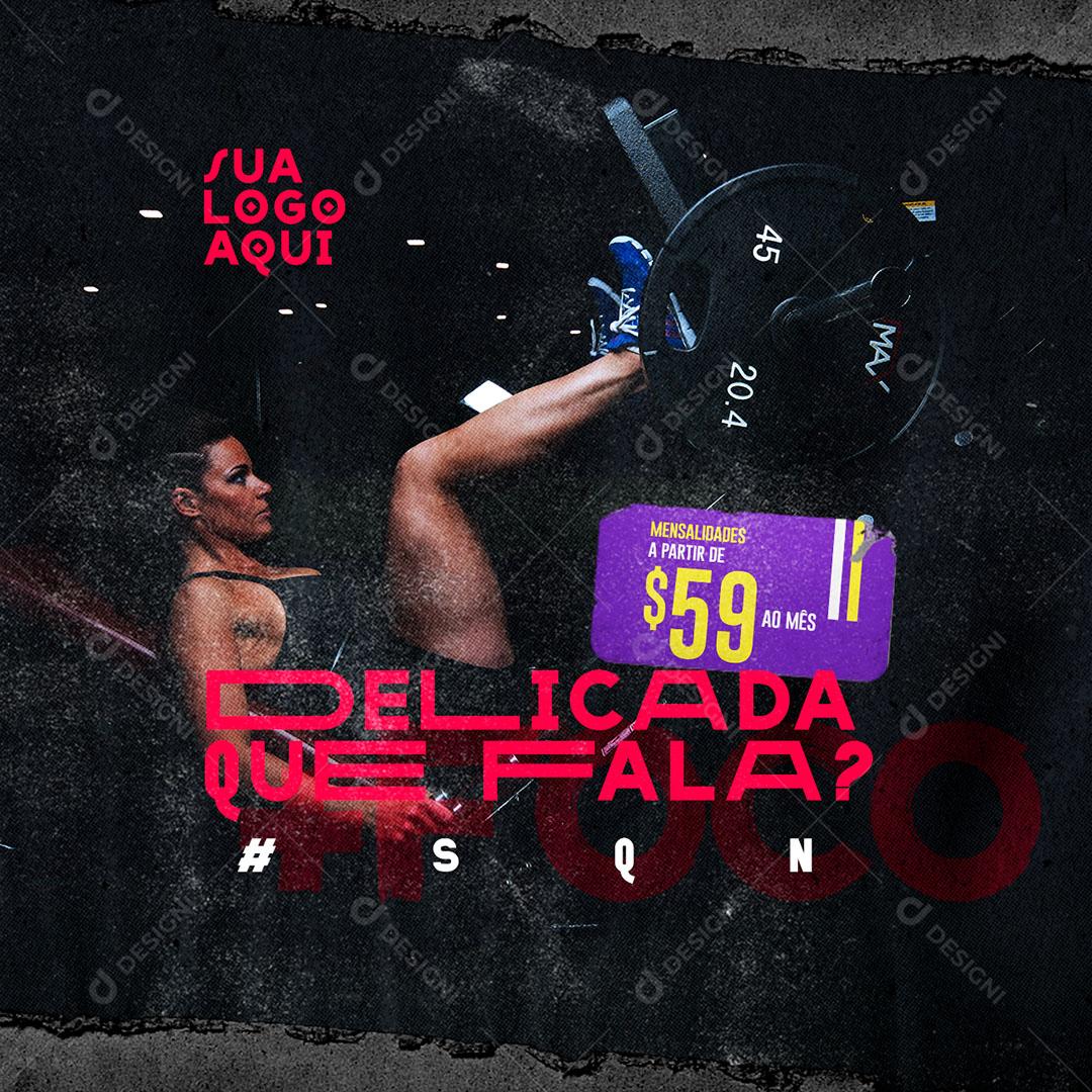 Post Feed Academia Delicada Que Fala Social Media PSD Editável