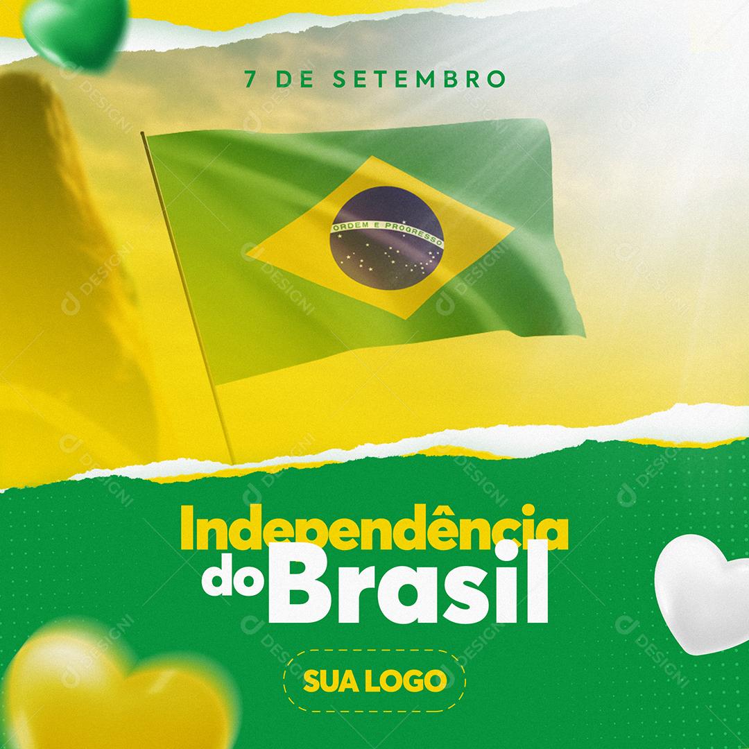 Post Feed Data Comemorativa 7 de Setembro Dia da Independência Social Media PSD Editável