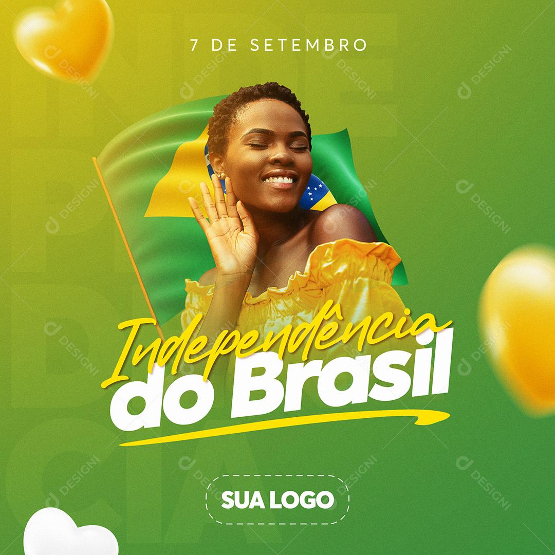 Post Feed Independence of Brazil Social Media Editable PSD