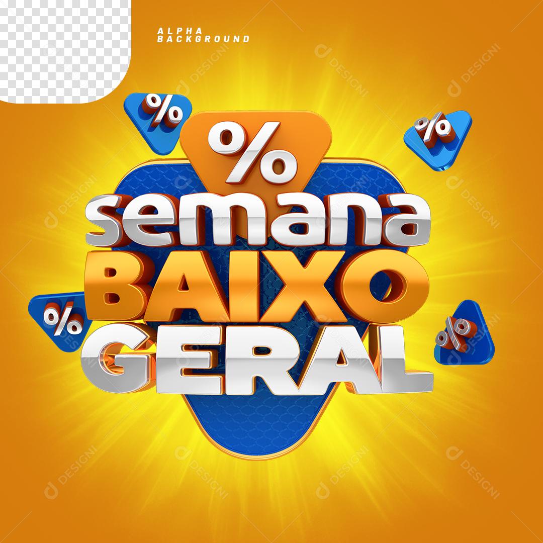Semana Baixo Geral Selo 3D Para Composição PNG Transparente