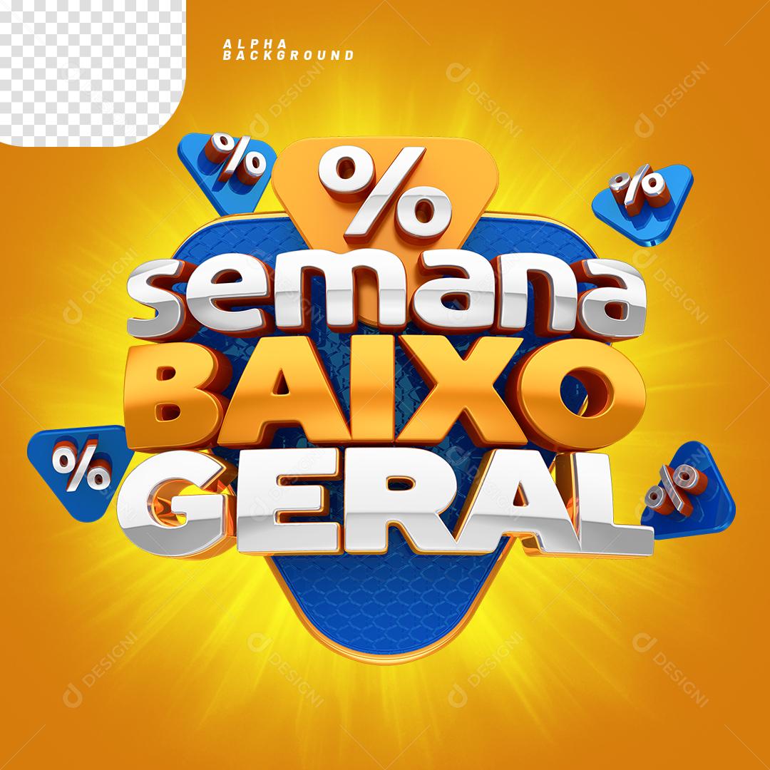 Semana Baixo Geral Selo 3D Para Composição PNG Transparente