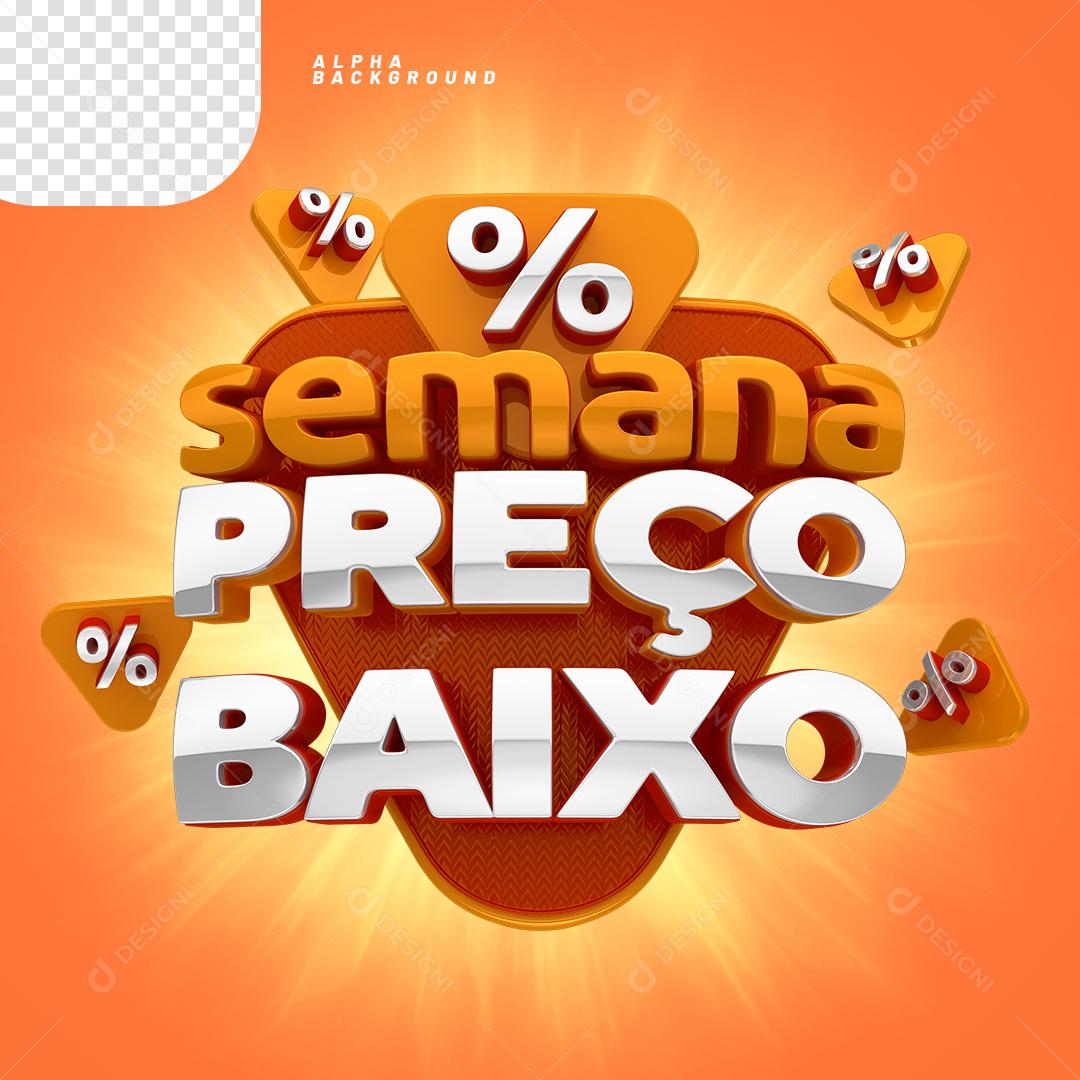 Semana Preço Baixo Selo 3D Para Composição PNG Transparente