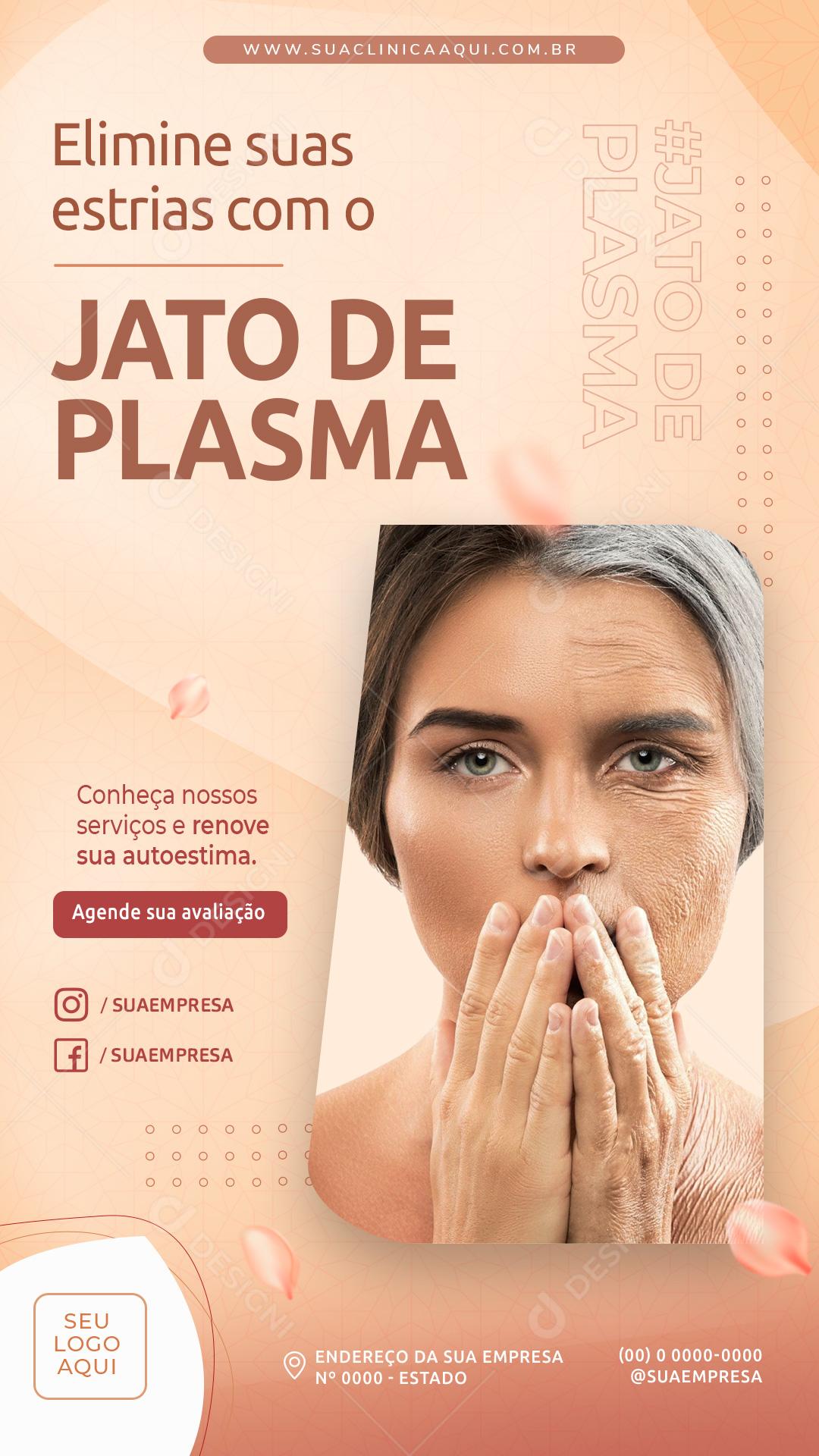 Post Story Clínica Elimine Suas Estrias Social Media PSD Editável