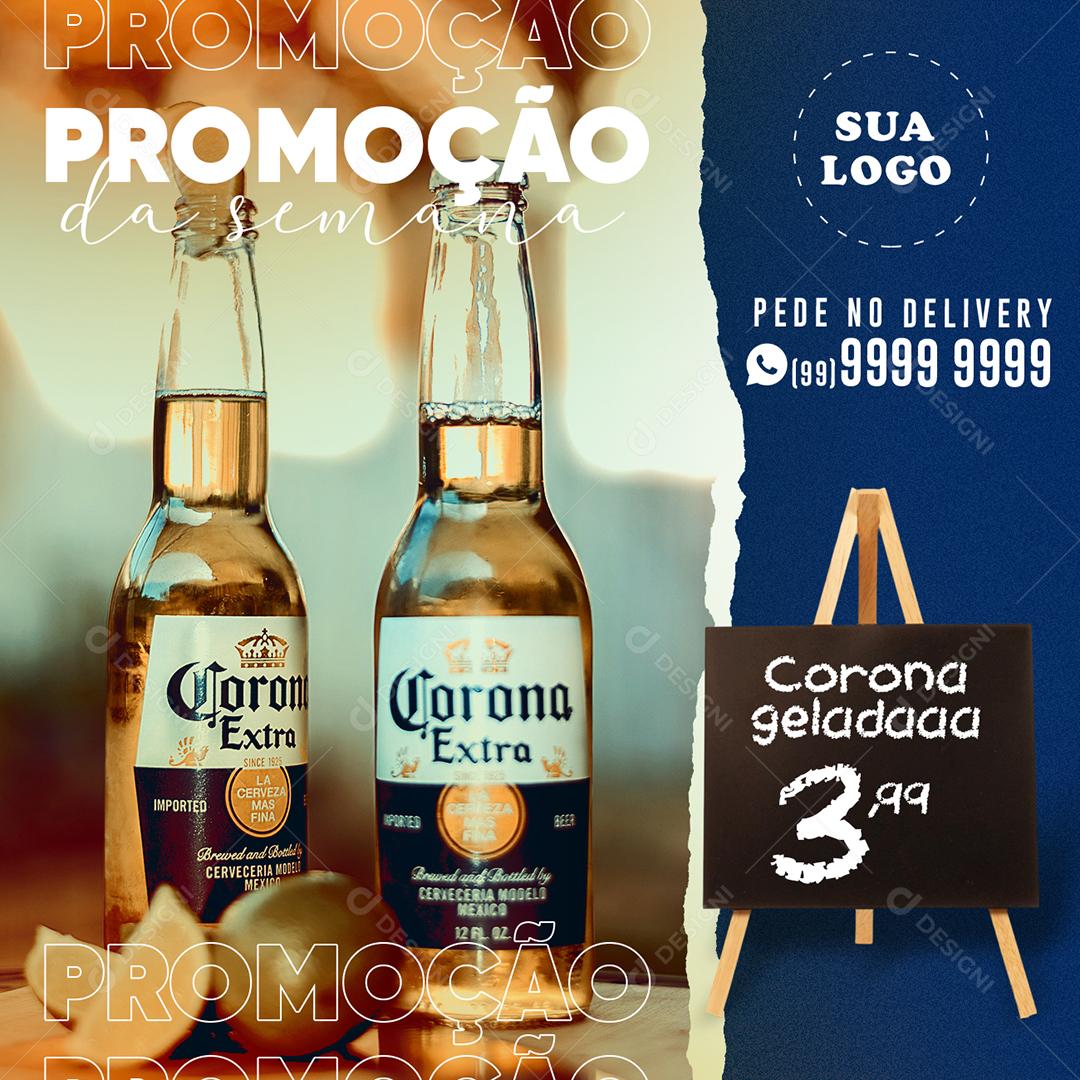 Post Feed Distribuidora Promotion of the Week Corona Beer Social Media Editable PSD