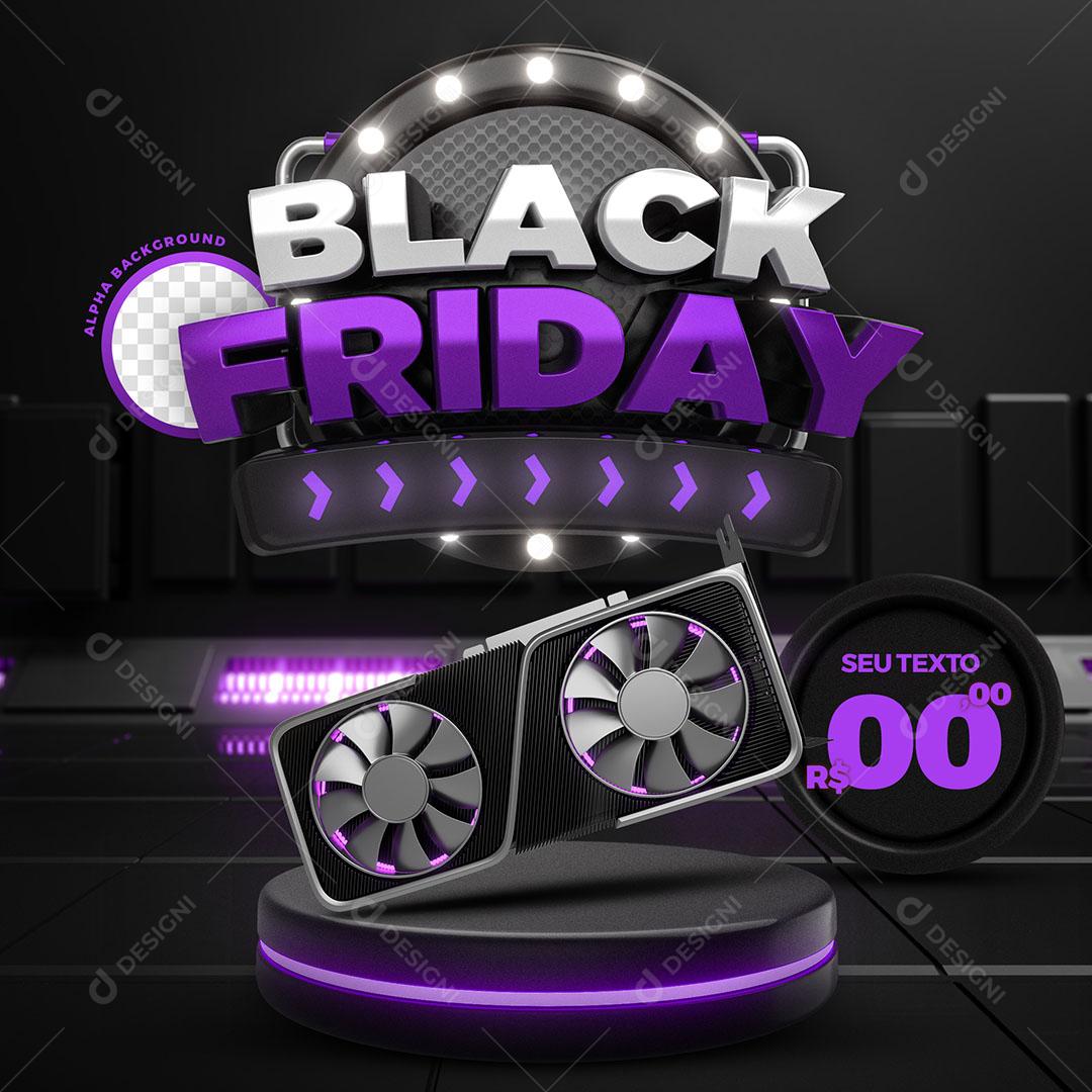 Post Feed Black Friday Produto Placa de Vídeo Social Media PSD Editável