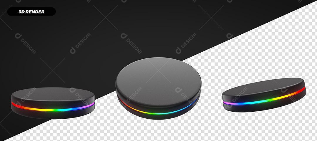 Elementos 3D Pódios Coloridos Para Composição PSD