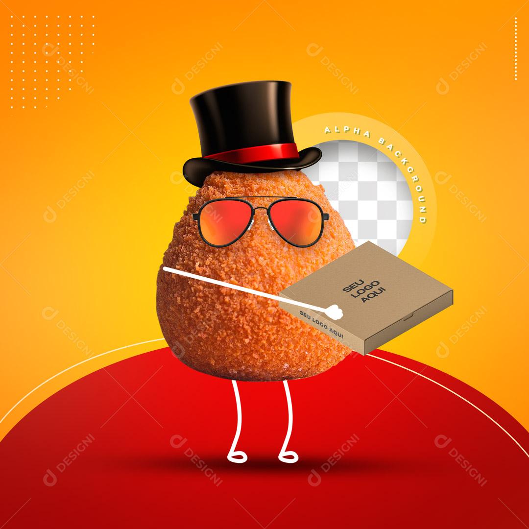 Emoji Coxinha Com Caixa Elemento Para Composição PSD Editável