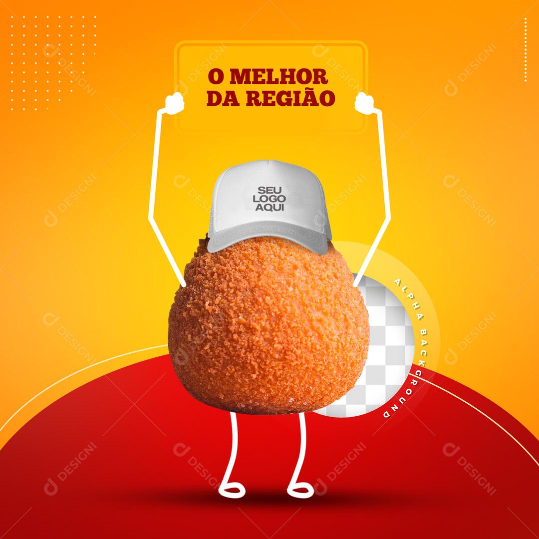 Emoji Coxinha Com Placa Elemento Para Composição PSD Editável