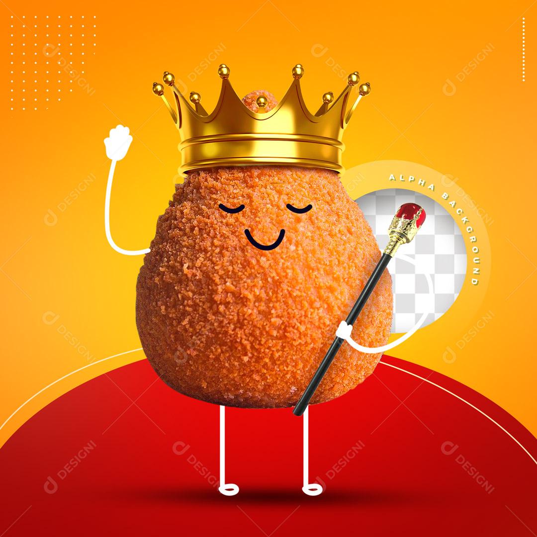 Emoji Coxinha Rei Elemento Para Composição PSD