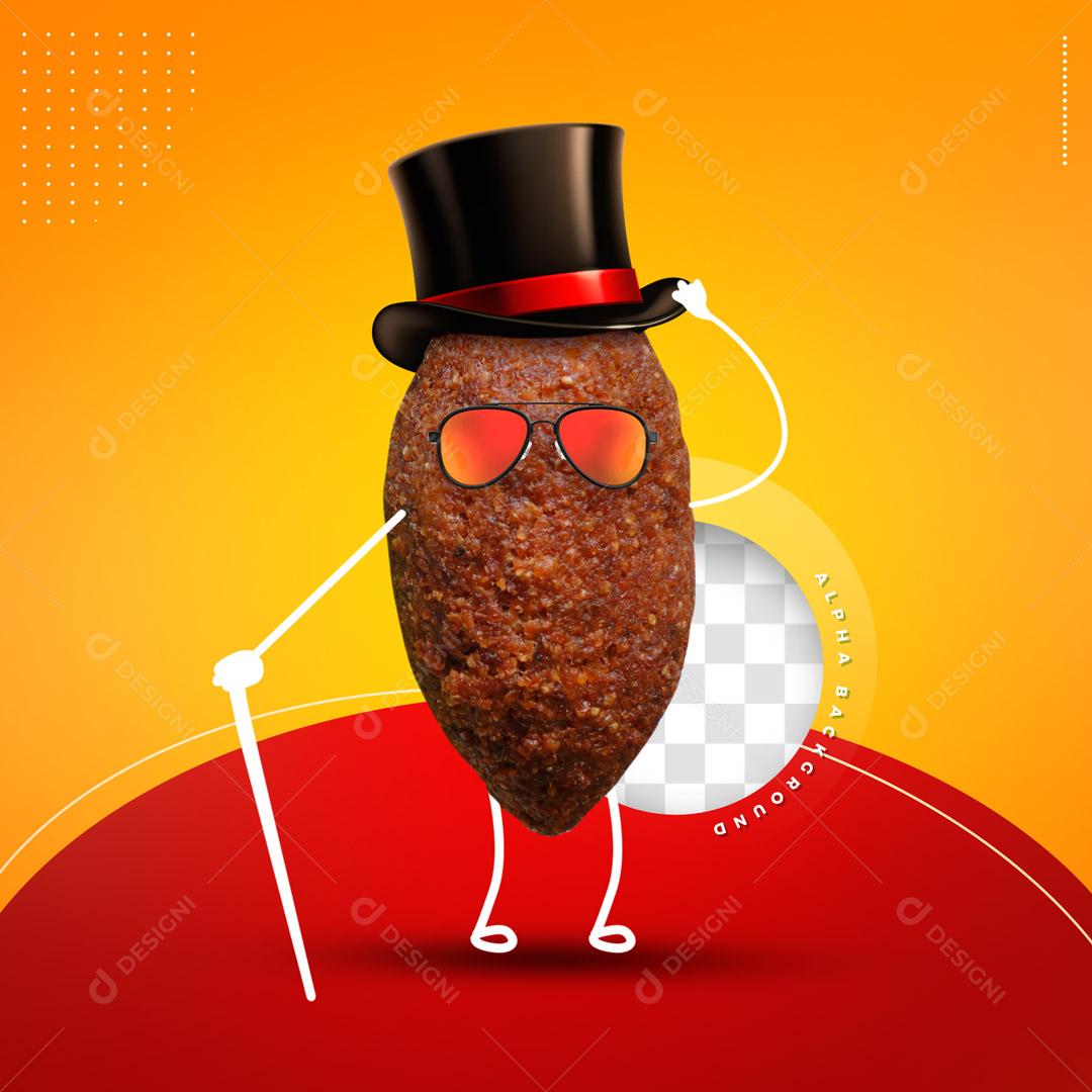 Emoji Quibe Cego Com Chapeu Cartola Elemento Para Composição PSD Editável