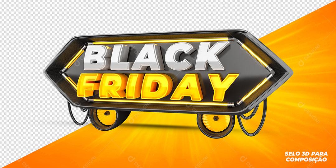 Black Friday Selo 3D Para Composição PSD Editável