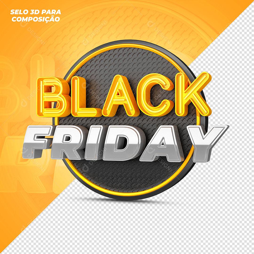 Black Friday Selo 3D Para Composição