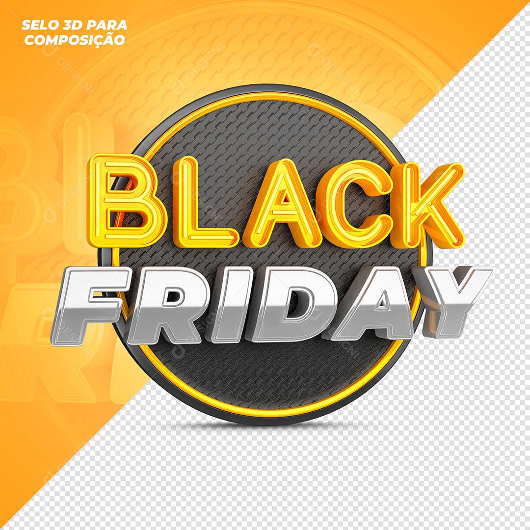 Black Friday Selo 3D Para Composição
