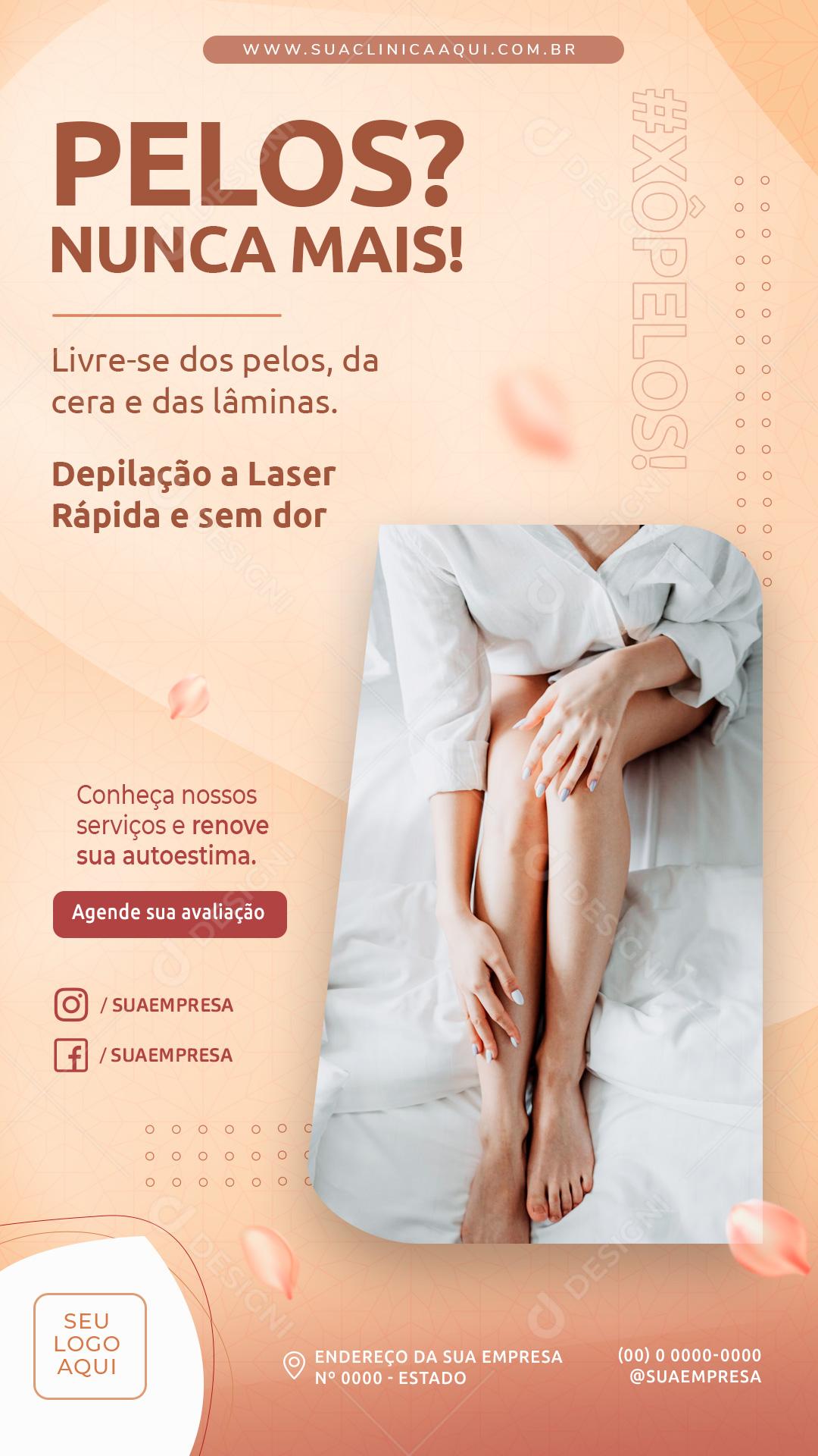 Pelos Nunca Mais Depilação a laser Social Media PSD Editável