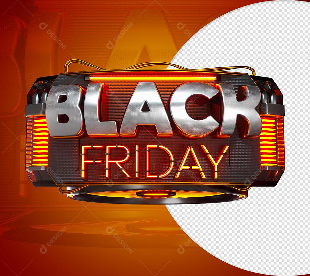 Black Friday Selo 3D Para Composição PSD
