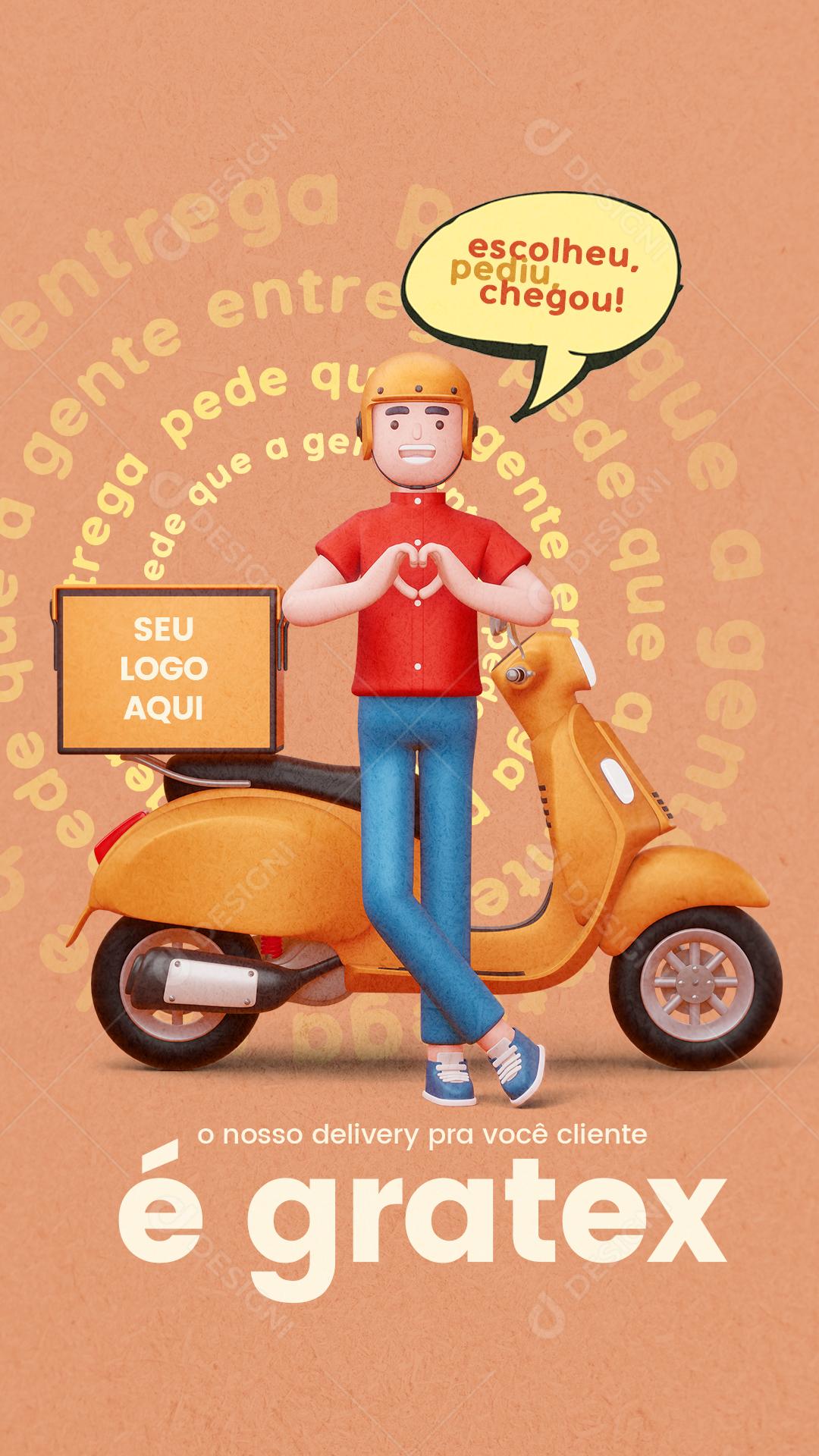 Restaurante Delivery de Comidas Grátis Stories Social Media PSD Editável