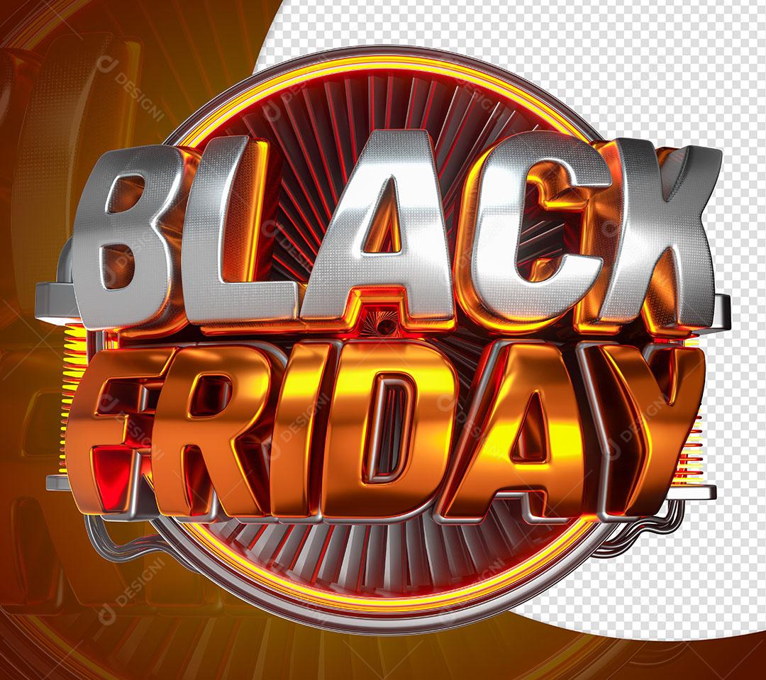 Black Friday Selo 3D Para Composição PSD