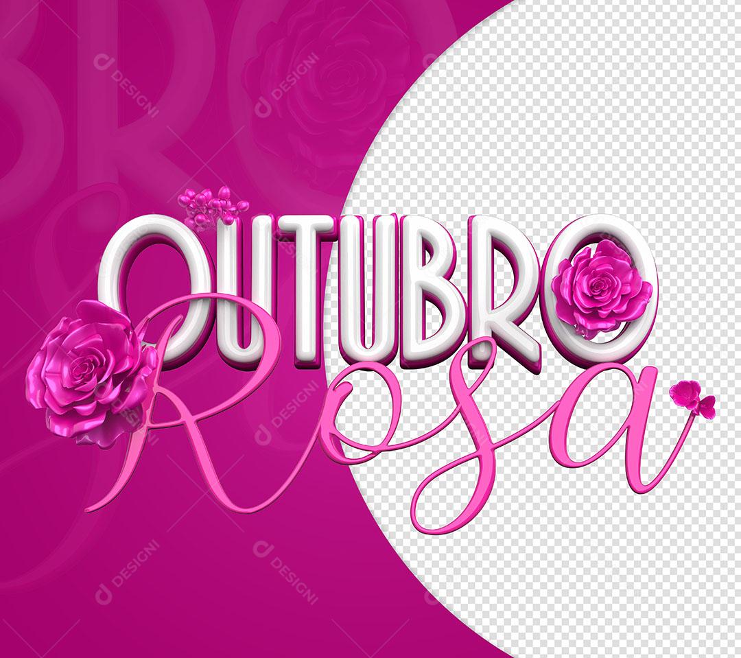 Outubro Rosa Selo 3D Para Composição PSD