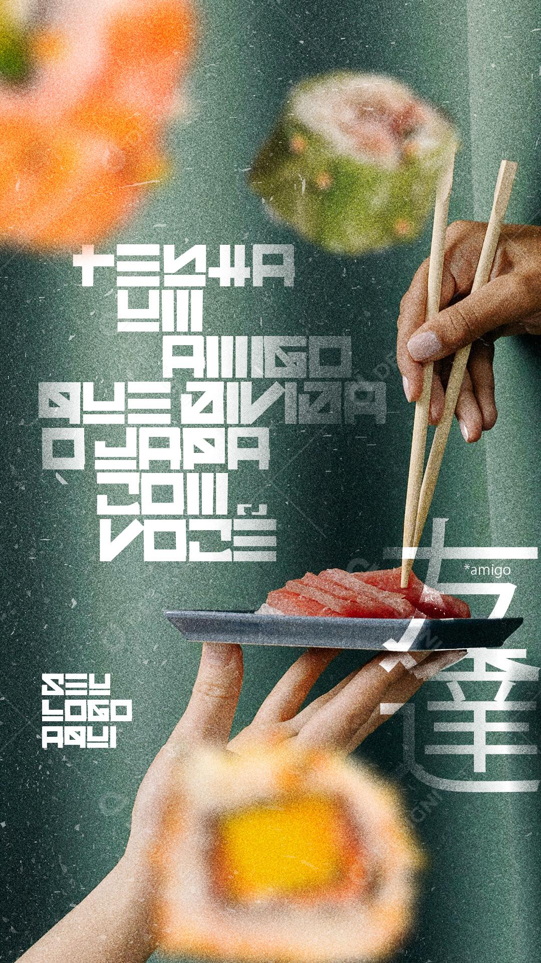 Comida Japonesa Stories Social Media PSD Editávrl