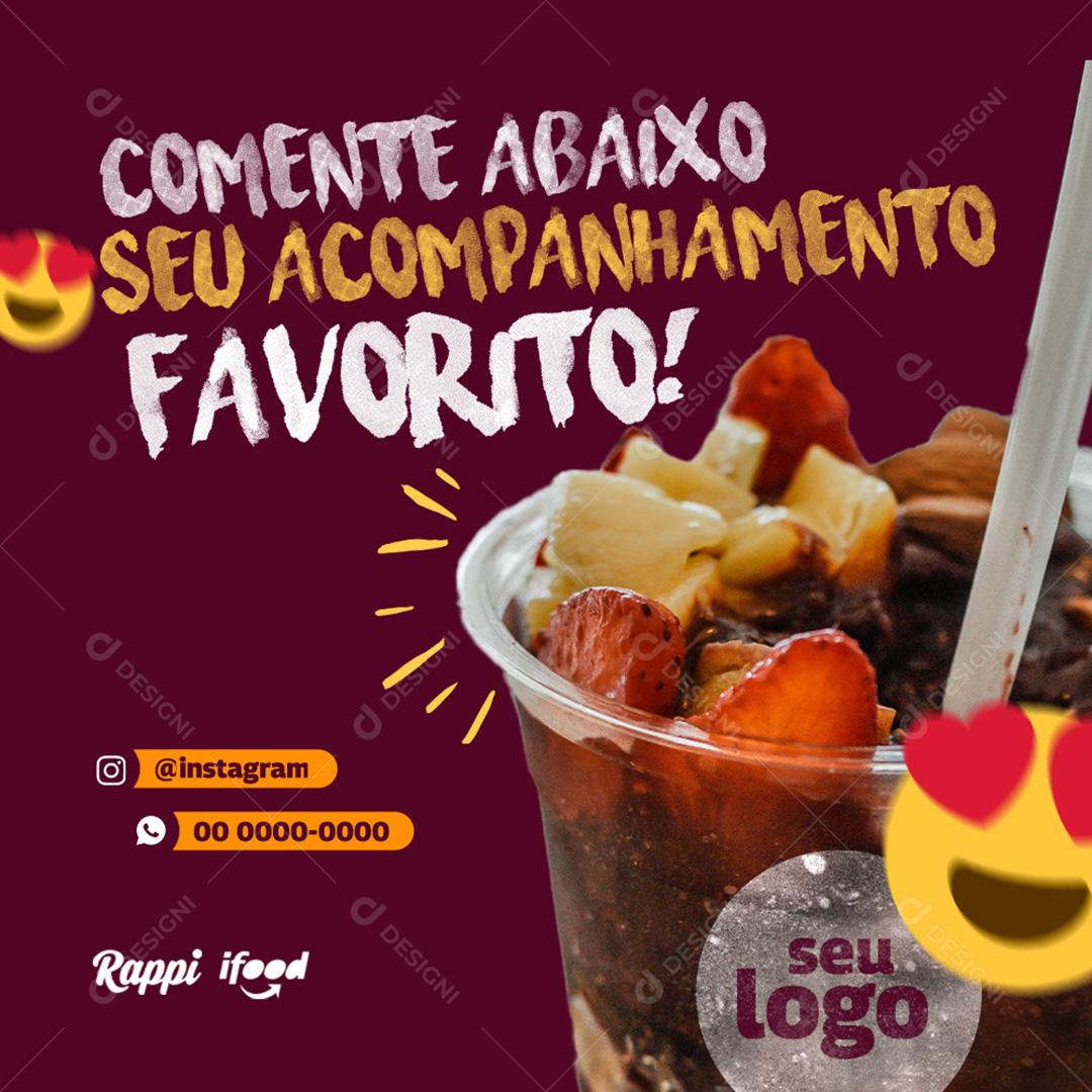 Comente Abaixo Seu Acompanhamento Favorito Social Media PSD Editável