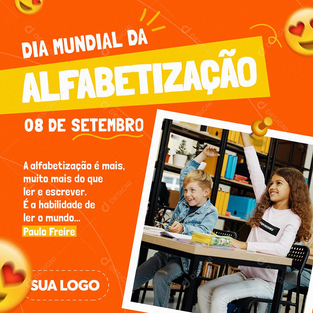 Dia Mundial Da Alfabetização Social Media PSD Editável