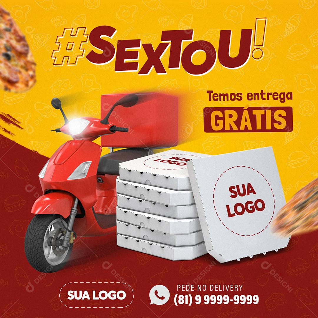 Sextou Temos Entrega Grátis Social Media PSD editável