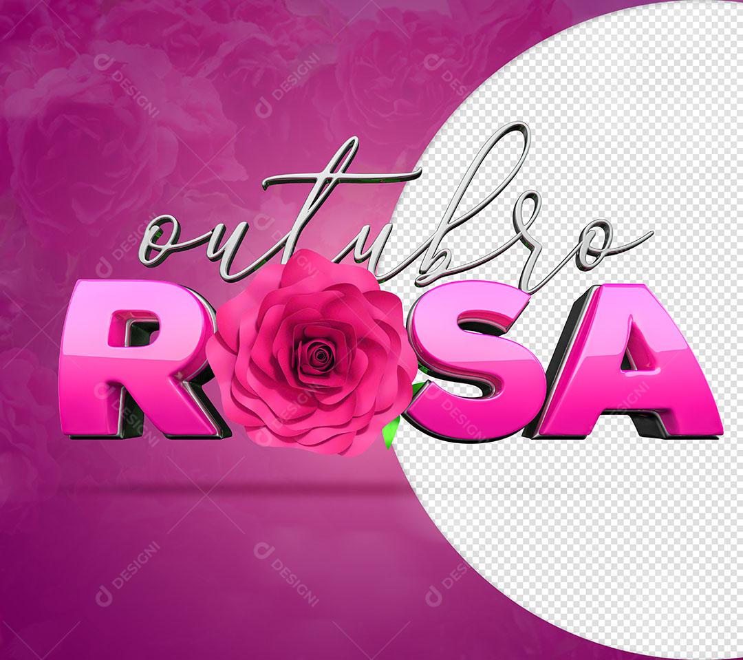 Outubro Rosa Selo 3D Para Composição PSD