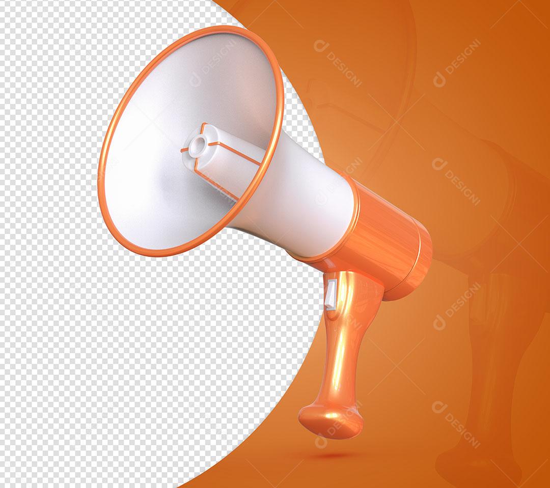 Megaphone Elemento 3D Para Composição PSD