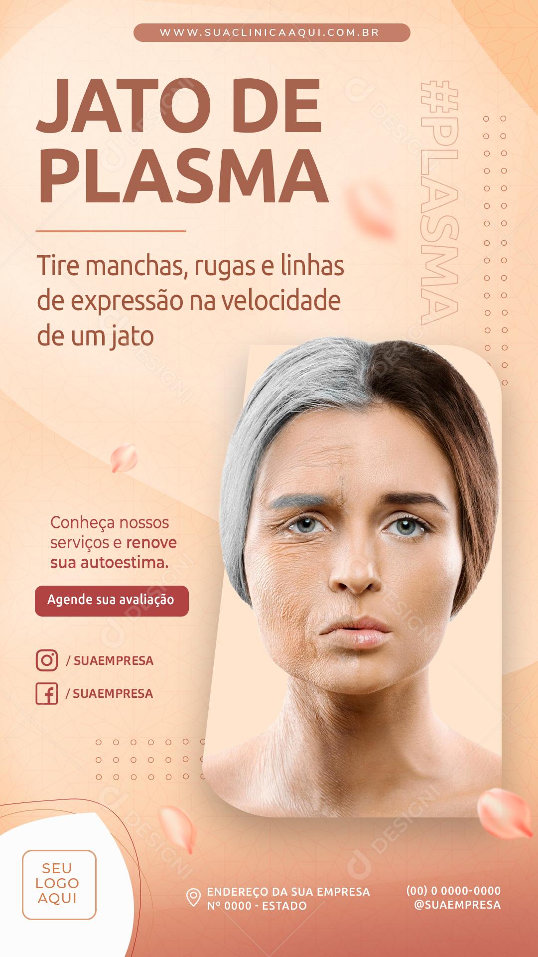 Post Story Clínica Jato de Plasma Social Media PSD Editável