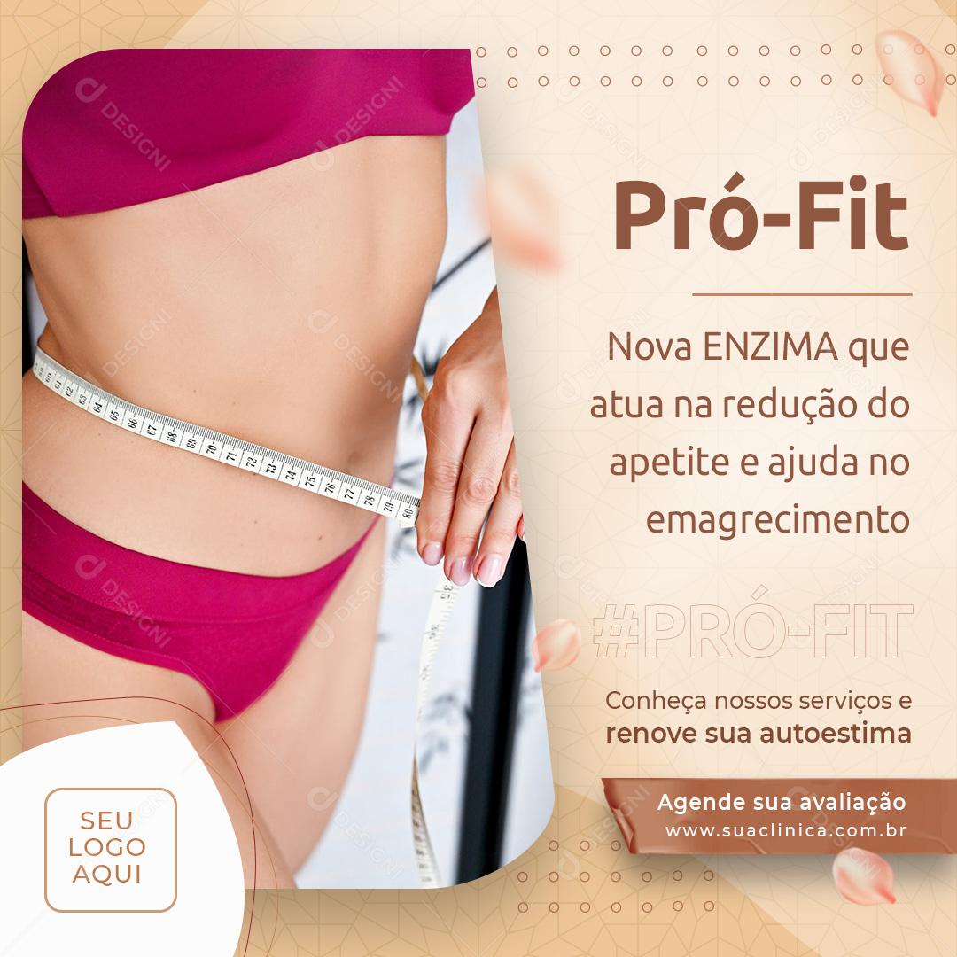 Post Feed Pró Fit Nova Enzima Social Media PSD Editável