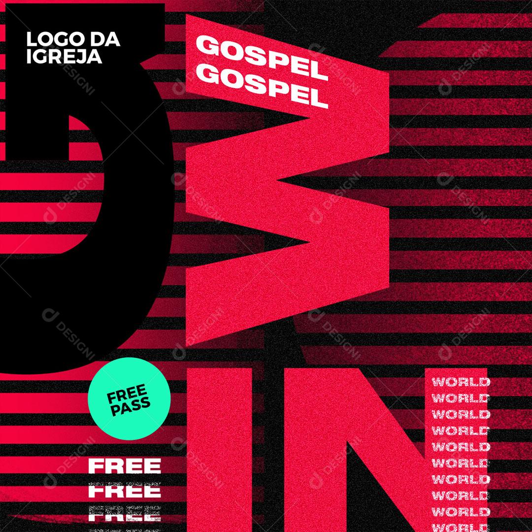 Post Feed Gospel Word Free Pass Social Media PSD Editável