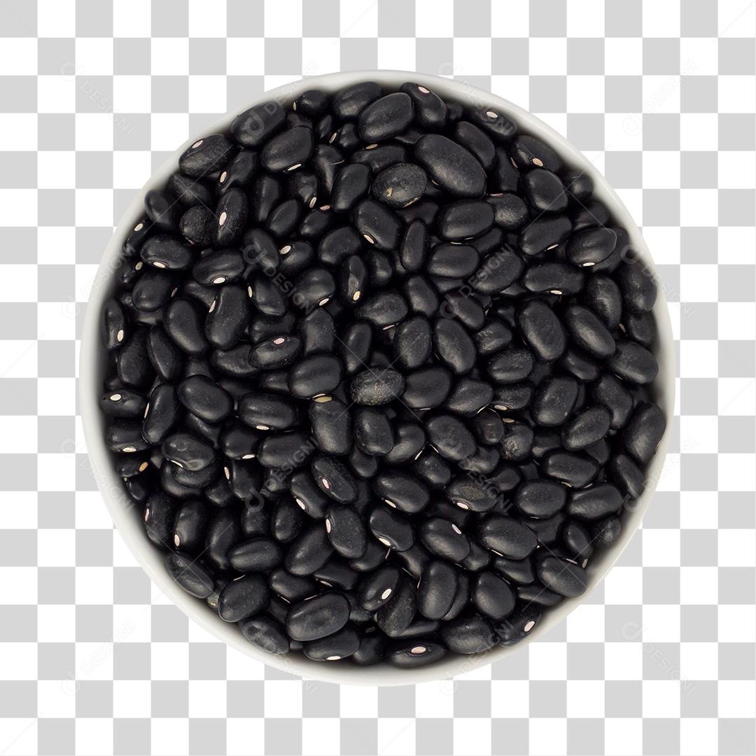 Pote Redondo Com Feijão Preto de Cima PNG Transparente Sem Fundo