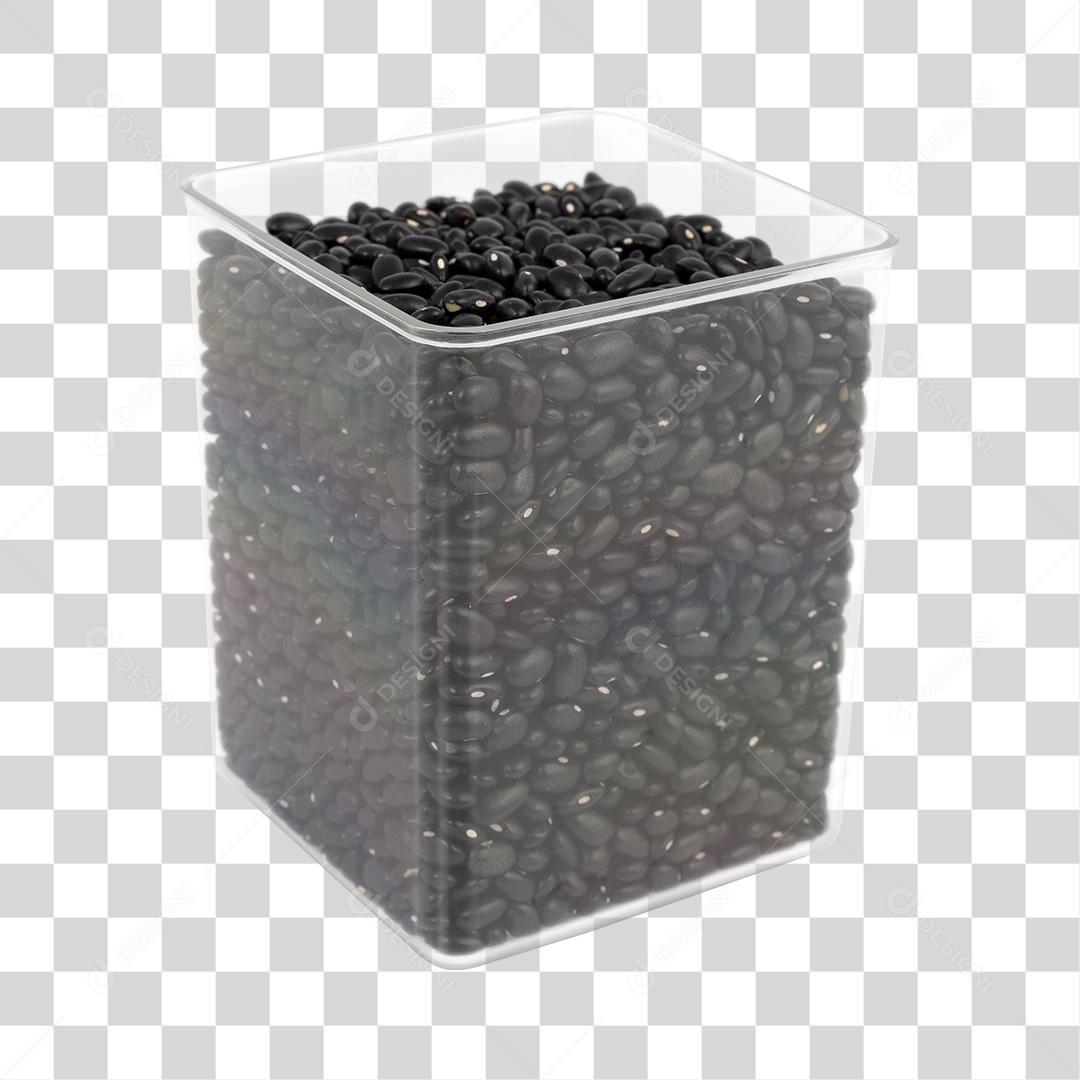 Pote Transparente Com Feijão Preto PNG Sem Fundo