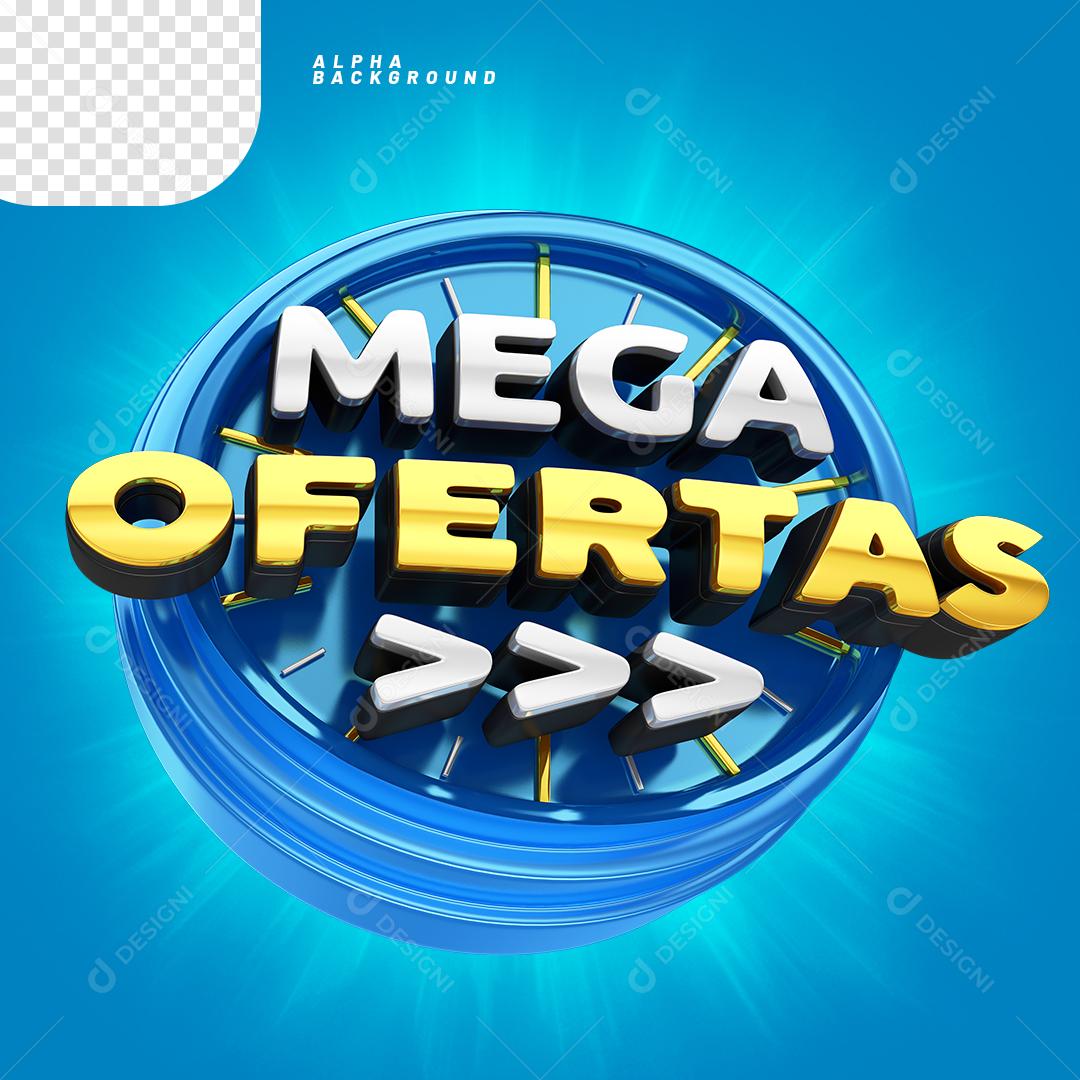 Selo 3D para Composição Mega Ofertas PNG Transparente Sem Fundo