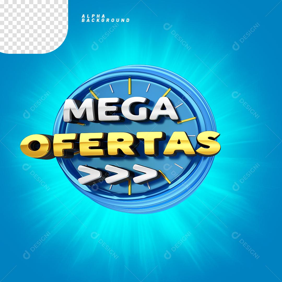 Selo 3D para Composição Mega Ofertas PNG Transparente Sem Fundo