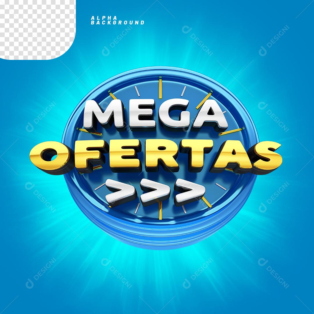 Selo 3D para Composição Mega Ofertas PNG Transparente Sem Fundo